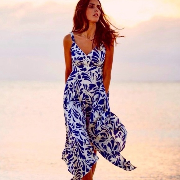 Alexis Botanical Tie Strap Asymmetrical Hem Dress - Picture 6 of 16